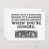 In einen Buchladen kommen, wenn es regnet Postkarte (Vorne/Hinten)