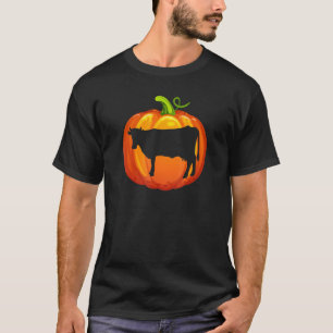 In einen Kürbis geschnitzte Kuh Liebt Kühe Landwir T-Shirt