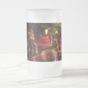 In einen Weihnachtsbaum geätzter Glas Bierkrug Mattglas Bierglas