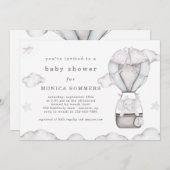In einer Cloud (Gray) Babydusche Einladung (Vorne/Hinten)