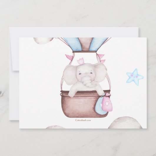 In einer Cloud-Kinderdusche Einladung (Rückseite)