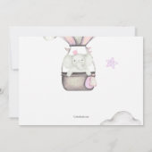 In einer Cloud (rosa) Kinderdusche Einladung (Rückseite)