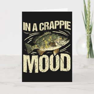 In einer Crappie-Laune Lustiger Retro-Angelsport Karte