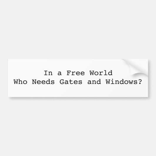 In einer freien Welt, wer Tore und Windows Autoaufkleber (Vorne)
