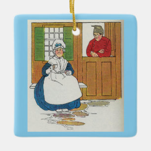 In einer Hütte in Fife lebte ein Mann und seine Eh Keramikornament