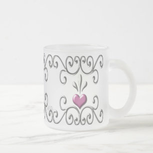 In einer Liste verzeichnete Herzrosa kleine Mattglastasse
