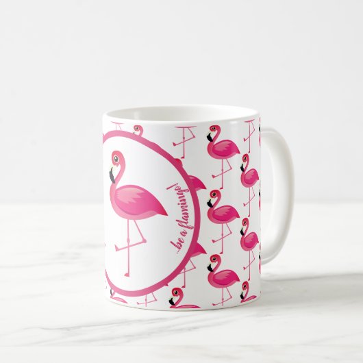 In einer Menge der Tauben, seien Sie ein Flamingo Kaffeetasse (VorderseiteRechts)