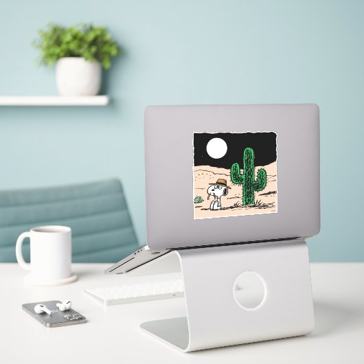 In einer Mondlichtwüste Aufkleber (Laptop auf Schreibtisch)