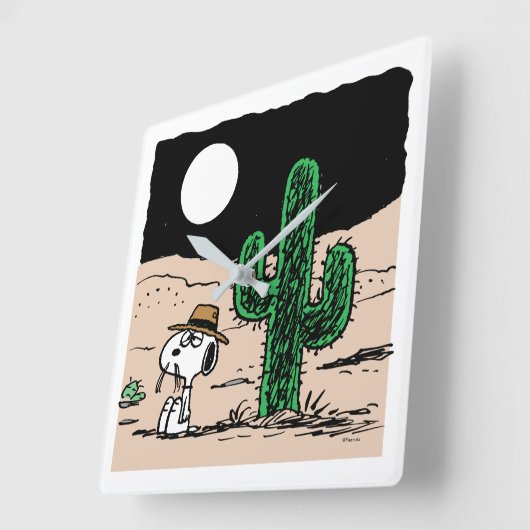 In einer Mondlichtwüste Quadratische Wanduhr (Winkel)