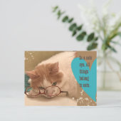In einer Niedlichen Katze am Auge Postkarte (Stehend Vorderseite)