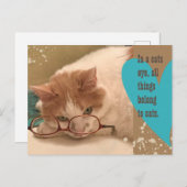 In einer Niedlichen Katze am Auge Postkarte (Vorne/Hinten)