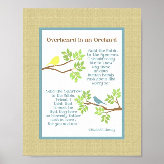 In einer Orchard-Print (Robin & Sparrow) Poster (Vorne)