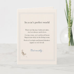 In einer perfekten Welt Katze Vater-Tag Zweifarben Karte
