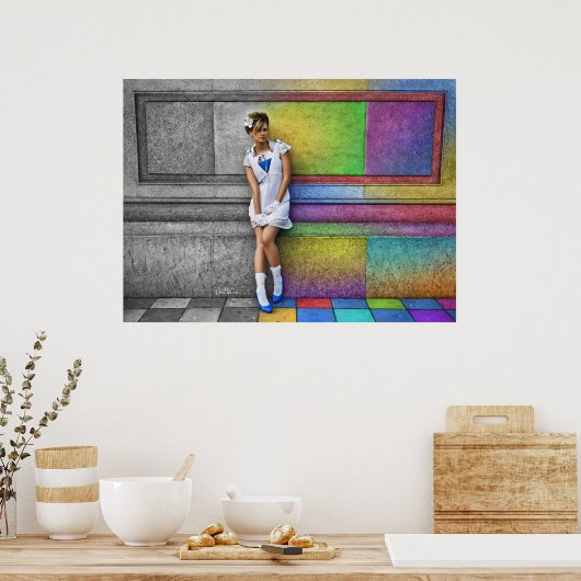 In einer Regenbogenstadt Poster (Küche)