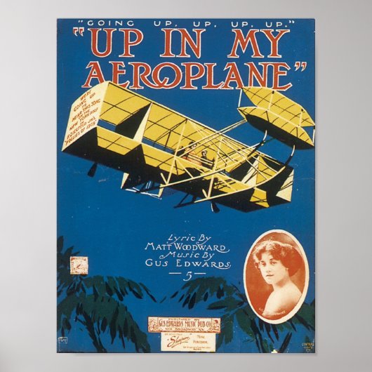 In einer Vintagen Songbook-Abdeckung eines Flugzeu Poster (Vorne)