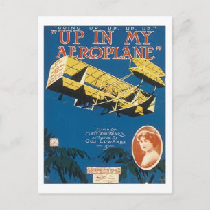 In einer Vintagen Songbook-Abdeckung eines Flugzeu Postkarte
