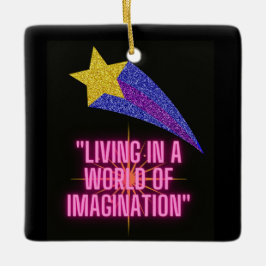 IN EINER WELT DER VORSTELLUNG LEBEN KERAMIKORNAMENT