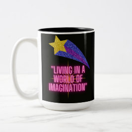 IN EINER WELT DER VORSTELLUNG LEBEN ZWEIFARBIGE TASSE