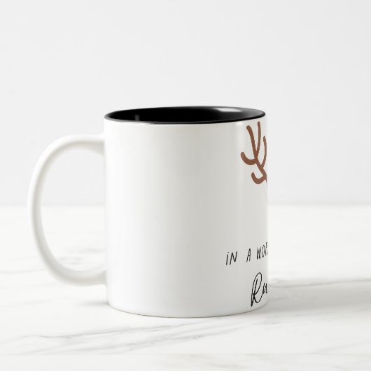 In einer Welt des Rentiers sei ein rudischer Weihn Zweifarbige Tasse (Links)