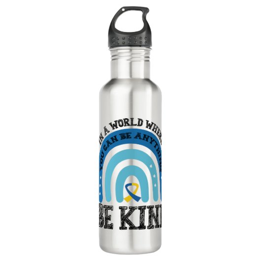 In einer Welt, in der man alles gut sein kann Edelstahlflasche (Vorderseite)