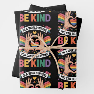 In einer Welt, in der man alles sein kann, sei fre Geschenkpapier Set