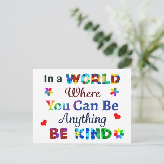 In einer Welt, in der man alles sein kann, was man Postkarte (Stehend Vorderseite)