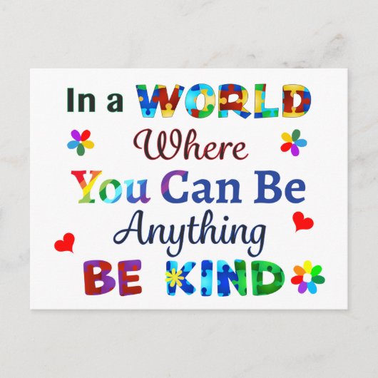In einer Welt, in der man alles sein kann, was man Postkarte (Vorderseite)