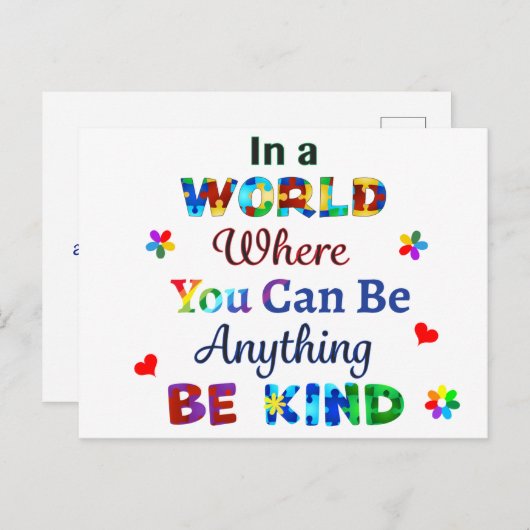 In einer Welt, in der man alles sein kann, was man Postkarte (Vorne/Hinten)