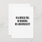 In einer Welt voller Neuronen, ein Neurologe sein Dankeskarte (Vorne/Hinten)
