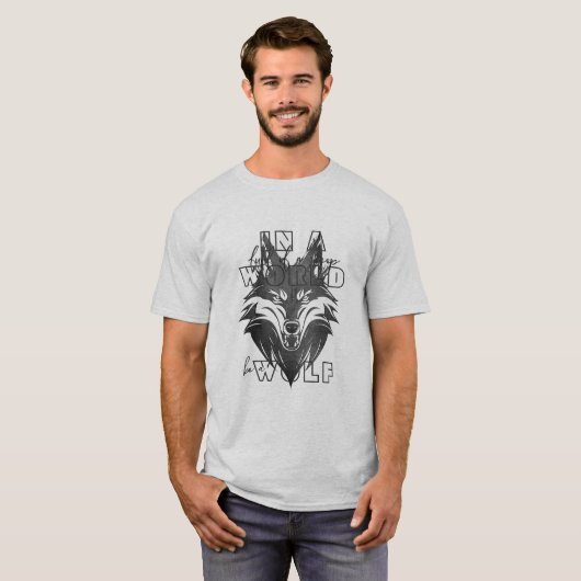In einer Welt voller Schafe, sei ein Wolf T-Shirt (Vorne ganz)