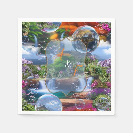 In einer wunderbaren Welt lebe ich Serviette (Vorderseite)