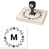 In-Elegant-Blumengranulat Monogram Gummistempel (Stempel)