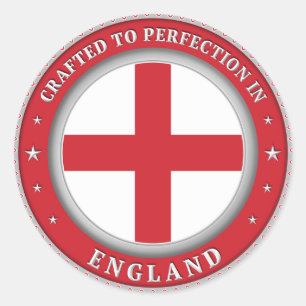 in England nach Perfektion gefertigt Runder Aufkleber