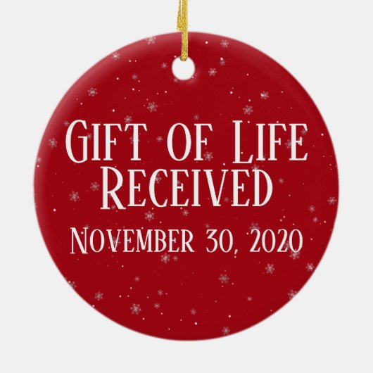 In Erinnerung an mein Spender Transplantation Weih Keramik Ornament (Hinten)