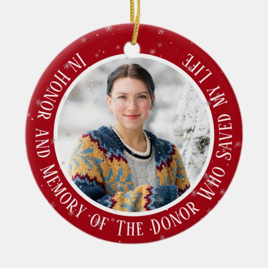 In Erinnerung an meine Donor-Transplantation Weihn Keramik Ornament (Vorne)