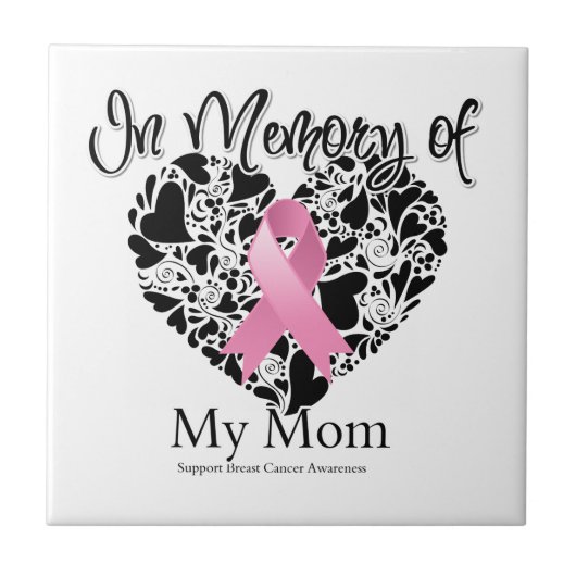 In Erinnerung an meine Mama - Brustkrebs-Bewusstse Fliese (Vorderseite)