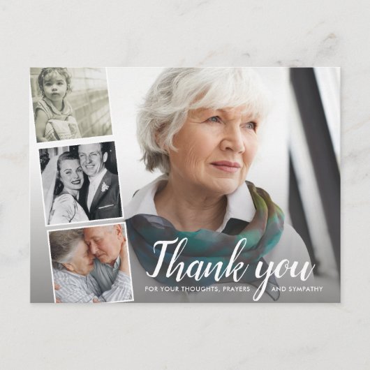 In Erinnerung, Beileid danke Ihnen FotoCollage Postkarte (Vorderseite)