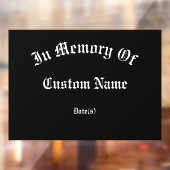 In Erinnerung riesige Hommage Fensteraufkleber (Blatt 2)