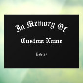 In Erinnerung riesige Hommage Fensteraufkleber (Blatt 3)