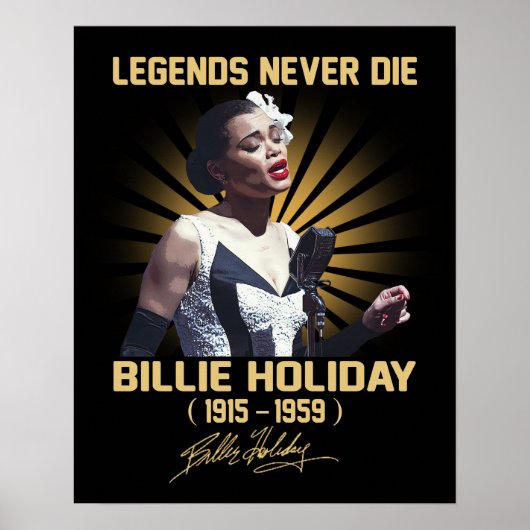 In Erinnerungen von Billie Holiday Music Legend Poster (Vorne)