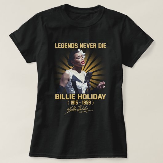 In Erinnerungen von Billie Holiday Music Legend T-Shirt (Design vorne)