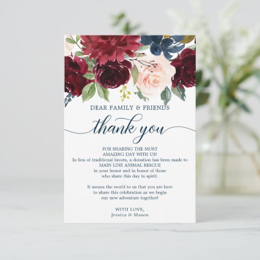 In Ersetzung der Favoriten danke Ihnen Platzkarte Ankündigung (Stehend Vorderseite)