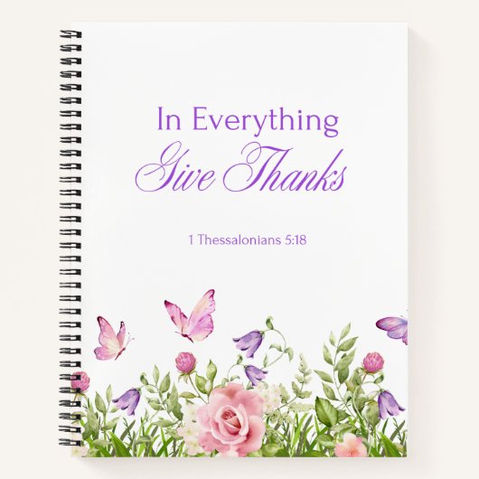 "In Everything Give Danke" Softcover-Notebook Notizblock (Vorderseite)