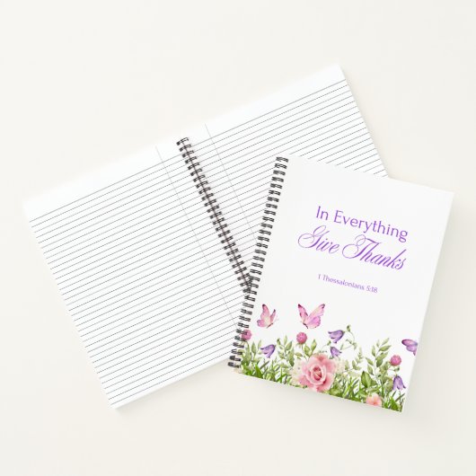 "In Everything Give Danke" Softcover-Notebook Notizblock (Innenseite)