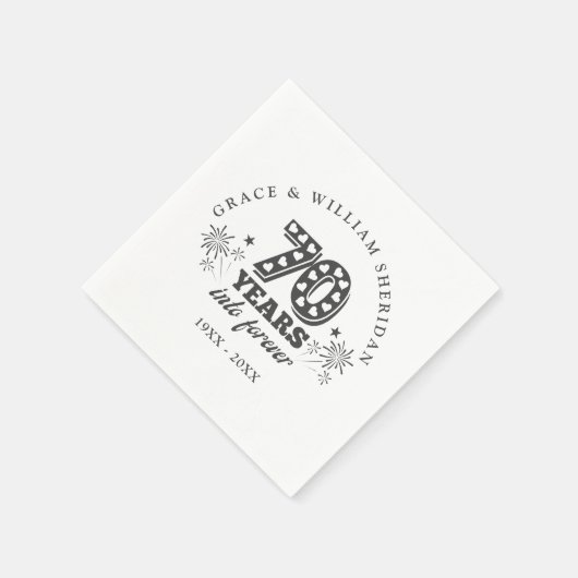 In ewig 70. Hochzeitstag Serviette (Ecke)