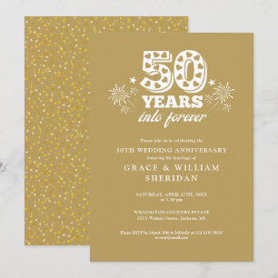 In ewiges Gold - 50. Hochzeitstag Einladung
