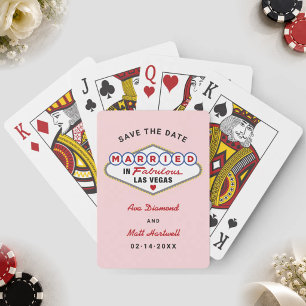 In Fabelhaftem Vegas-Hochzeits-Save-the-Date Spielkarten