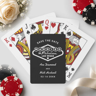 In Fabulous Las Vegas geheiratet Save the Date Sch Spielkarten