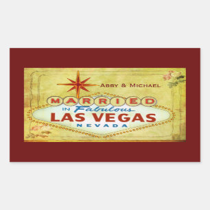 In Fabulous Las Vegas geheiratet - Vintage Rechteckiger Aufkleber