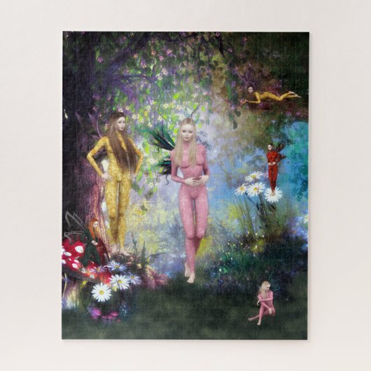 In Fairies Forest Glade Fantasy Fairy Puzzle (Vertikal)